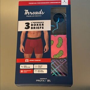 Threads Men's Large or Medium 3-Pack Performance Boxer Briefs - Multicolor